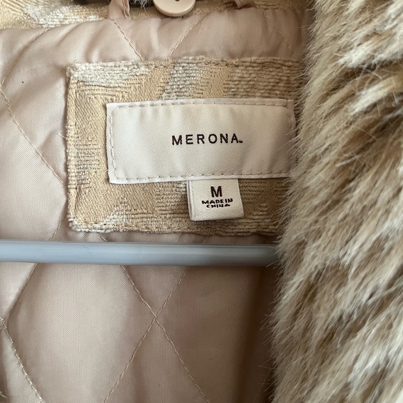 Vintage Y2K Penny Lane Beige Coat with Faux Fur Trim - Picture 3 of 5